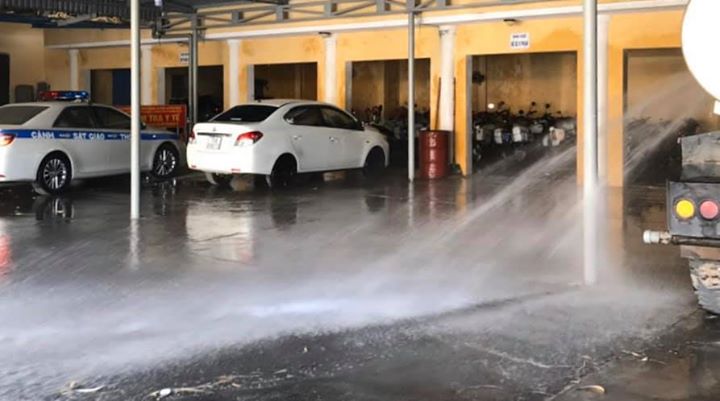 TỔNG VỆ SINH GARA XE CHUYÊN DỤNG PHÒNG CSGT TỈNH QUẢNG NGÃI!