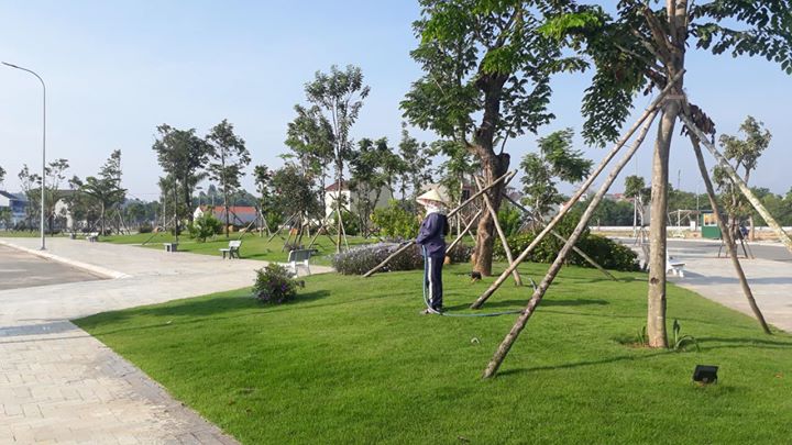 Sáng 30/4/2020 Thịnh Nam Trung vẫn tăng cường triển khai thi công để hoàn thành công viên X2-04