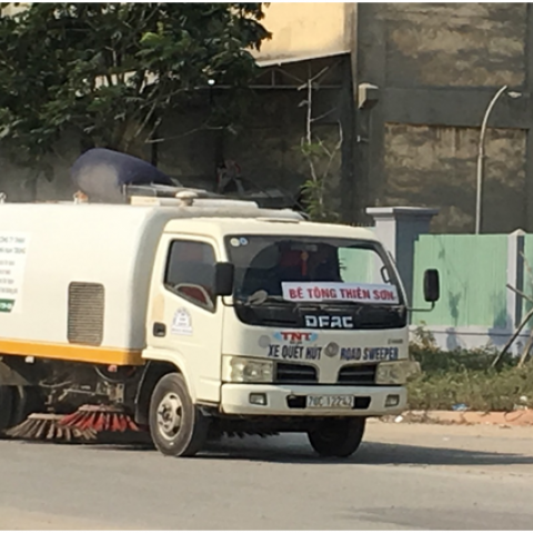 Quét, vệ sinh hệ thống giao thông nhà máy xi măng Thiên Sơn, KCN Tịnh Phong – Quảng Ngãi